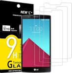 NEW'C Pack of 3 Tempered Glass Protection for LG G4, Scratch-Free, 9H Hardness, HD Screen Protector, 0.33 mm Ultra Clear, Ultra Resistant