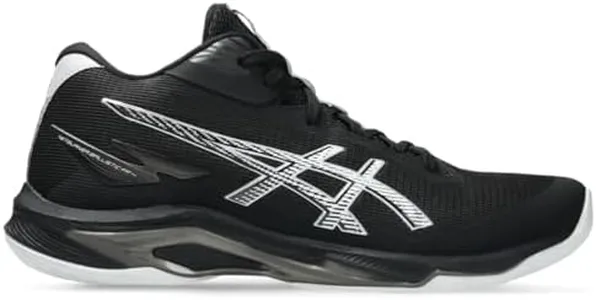 ASICS Men's Netburner Ballistic FlyteFoam 4 Mid Top Volleyball Shoes, 11, Black/White