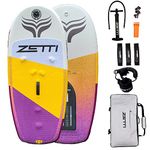 ZETTI Inflatable Wingsurf Board | Versatile Water Sport Board for Kitesurf, Wakesurf, Paddle Board, Complete Package with Carry Bag, Footstraps, Hand Pump, Ankle Leash, Carbon Baseplate (5'6")