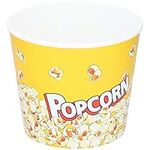 ABRUS Popcorn Basket 2.2L | Popcorn Reusable Containers | Perfect for Movie Night | Classical Baskets | Popcorn Tub | Circular Shape Popcorn Basket | Popcorn Container (2.2L, Yellow)