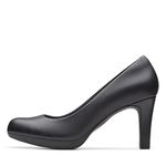 Clarks womens Adriel Viola Pumps, Black Leather, 6 Wide US