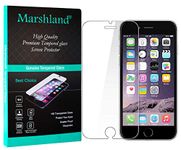 MARSHLAND Tempered Glass Compatible for iPhone 6 6s 7 8 SE 2020 Transparent 2.5D Round Edge Scratch Protector