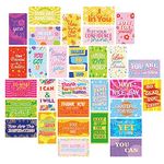 MWOOT 90 Pcs Inspirational Word Note Cards, Encouragement Greeting Cards for School Workplace Gifts, Mini Appreciation Business Cards for Students Teachers Kids (30 Styles,Colorful)