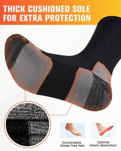 SockWaddles Merino Wool Hiking Socks, Men Women – Thermal, Cushioned, 3 Pairs