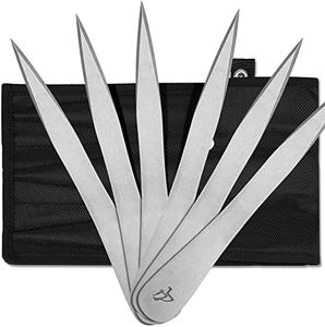 Hitdudu The Beak- Throwing Spikes 6Pack Set - 0.236" Thick Premium Stainless Steel Throwing Set with Sheath for Beginner or Pro