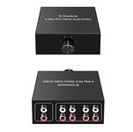 Bi-Directional 4-Way RCA Stereo Audio Switch Dignsun Audio Signal Source Switcher Selector Splitter Box for CD, DVD, Blu-ray Players, Active Speakers, Etc. ( 4 Input 1 Out /1 Input 4 Output)