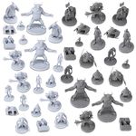 Path Gaming 40 Miniature Monsters Fantasy Tabletop RPG Figures for Dungeons and Dragons, Pathfinder Roleplaying Games. 28MM Scaled Miniatures, 10 Unique Designs, Bulk Unpainted, Great for D&D/DND