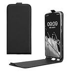 kwmobile Vertical Flip Case Compatible with Samsung Galaxy S21 - Case PU Leather Protective Flip Cover with Magnet - Black