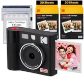 KODAK Mini Shot 3 ERA 4PASS 2-in-1 Instant Camera and Photo Printer (Black, Camera + Initial 8 Sheets + 60 Sheets)