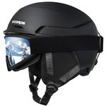 VCOROS Adult Ski Helmet with Goggles Set, Lightweight DXH-811 Snow Sport Helmet for Men and Women, Durable PC Shell, Shockproof Snowboard Helmet for Skiing Snowboarding Snowmobile (Matte Black, L)
