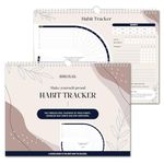 BIROYAL Inspirational Habit Tracker Calendar(12 Months), 28.5*21 cm Motivational Goal Tracker Journal with Spiral Binding, Daily/Weekly/Monthly Habit Tracker and Goal Tracker Board, Goal Journal for Productivity