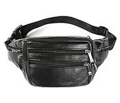 OrrinSports Black Leather Fanny Pac