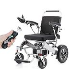 Foldable Electric Wheelchair Automatic Folding Power Chair Mobility Chair 26 ah Battery 6 KMPH 250W Motor Aluminium Frame Silver