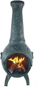 The Blue Rooster Dragonfly Cast Aluminum Chiminea in Antique Green