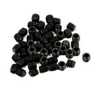 Sourcingmap M3x3mm Metric Carbon Steel Hex Socket Set Flat Point Grub Screws Black for Towel Rack Door Knob 50pcs