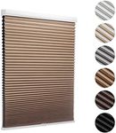 MYshade Blackout Cordless Cellular Shades Honeycomb Shades for Indoor Windows Room Darkening Blinds for Home Office Pull Down Window Shades Easy to Install 24 inch Wide, H50 Light Brown Pleated Shades