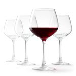 Amazon Basics Stemmed Red Wine Glasses, 591 ml, Dishwasher-Safe, 4-Piece Set