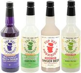 Top Hat Keto Sugar Free Social Butterfly Mixology Combo Kit - Alcohol Free Drinks & Home Bar Cocktail Mixer Gift Set - Ginger Syrup, Cucumber Lemonade, Margarita Mix & Butterfly Truth Serum - Naturally Sweetened with Monk Fruit - 4 pack 32oz Bottles