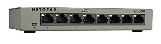 NETGEAR GS308 8-Port Gigabit Ethernet Home Switch | Desktop | Internet Splitter| Sturdy Metal | Fanless | Plug-and-Play | Unmanaged