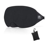 mavogel Cotton Sleep Eye Mask - Updated Design Light Blocking Sleep Mask, Soft and Comfortable Night Eye Mask for Men Women, Eye Blinder for Travel/Sleeping/Shift Work, Includes Travel Pouch, Black