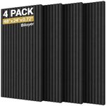 TONOR 4-Pack Bilayer Acoustic Panels Large Self-adhesive, 48” * 24” * 0.72” Adhesive Wall Panel, Large Soundproof Tiles for Echo Absorbtion, Acoustical Barrier of Polyester Fiber, Black