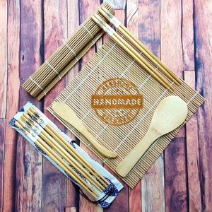 Bamboo Sushi Making Kit Set – Rolling Mat, Chopsticks, Rice Paddle