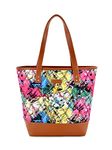 Lychee bags Women Canvas Print Blue Tote Bag (YELLOW,PINK)