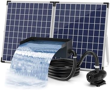 Biling Solar Pond Waterfall Kit, 50W 2100L/H Stainless Solar Powered Garden Waterfall for Small Pond 8inch Wide Complete Kit for 4000L Outdoor Garden Water Feature