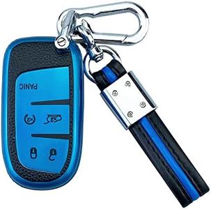 ShuDay Key Fob Case Cover Compatible With Jeep Grand Cherokee Renegade Compass Chrysler 200 300 Dodge Ram RAM Durango Charger Challenger Journey Darts Fiat Accessories (Blue Suit)