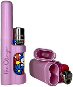 The Clinger - Cigarette Case, Holds 2, Smell Proof, Crush Proof, Tube, Lighter Holder, Attaches to Your Bic or Clipper Lighter! (Pink)