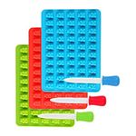 3 Pack 50 Cavities Gummy Bear Molds,Candy Silicone Molds,Ice Cube Trays,Chocolate Molds,Jelly Molds with 3 Bonus Dropper (Red, Green, Blue)