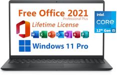 Dell 2024 Inspiron 15 Business Laptop, Free Microsoft Office 2021 with Lifetime License, 15.6" FHD 1920 x 1080, Intel 10-Core i5-1235U, 32GB DDR4 RAM, 1TB PCIe SSD, Windows 11 Pro, Black