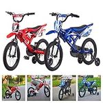 BSTSEL 12"/16" Boys&Girls Kids Bicycle Moto Bike With Removable Stabilisers Wheels For Ages 3-9 Years Old Children Bike Gift (12inch, Red)