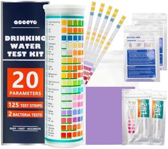 Accevo 20 in 1 Complete Drinking Water Test Kits, 125 Strips-Well, Tap, Home, City Water Testing Strip for Lead, Chlorine, Hardness, Iron, Fluoride, Copper & More