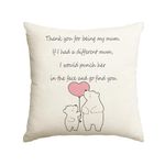 Artoid Mode Mum Mama Gifts From Daughter Son Mom Cushion Cover, 45x45 cm Thank You For Being My Mum Mother's Day Birthday Throw Pillow Cover Decor