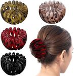 BBTO 4 Pcs Bird Nest Magic Hair Clip Ponytail Holders Lazy Birds Nest Plate Hairpin Hair Accessories for Women