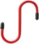 Merriway BH01913 (2 Pcs) Red Plastic Coated Steel Kitchen Storage S-Hook, 100mm (4 inch) - Pack of 2 Pieces