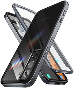 SUPCASE UB Edge Pro Series Case for Samsung Galaxy S22 5G (2022 Release), Slim Frame Clear Protective Case with Built-in Screen Protector (Black)