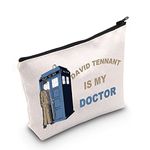 LEVLO Who TV Show Cosmetic Make Up Bag David Tennant Fans Gifts David Tennant is My Doctor Makeup Zipper Pouch Bag for Women Girls (David Tennant)