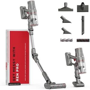 NUUK REN PRO Stick Cordless Vacuum Cleaner | 2X More Suction, 34kPa | Adaptive Suction Tech, Upto 60min Runtime | 180˚ Bending Flexistick™ | 8 Attachments for Home Use | Multi-Cyclone HEPA Filtration