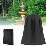 UCARE Outdoor Garden Fountain Covers Waterproof Dustproof Statue Protective Cover for Winter Patio Water Fountains Statues, 48"x68" Fountain Cover (Black)