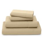 Cosy House Collection Luxury Bamboo Bed Sheet Set - Hypoallergenic Bedding Blend from Natural Bamboo Fiber - Resists Wrinkles - 4 Piece - 1 Fitted Sheet, 1 Flat, 2 Pillowcases - King, Tan