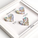 We Met Married Live Maps Picture Personalised Anniversary Wedding Gift Valentines Day Present. Framed Love Heart Maps