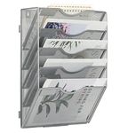 EasyPAG 5 Pocket Metal Wall Hanging File Folder Holder Organizer Magazine Document Rack,Silver