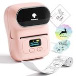 Phomemo M110 Label Maker- Portable Bluetooth Thermal Label Printer for Barcode, Office, Cable, Retail, Compatible with Android & iOS, with 1 40×30mm Label, Pink