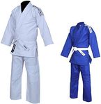 Twister Judo Gi Black Tiger Judo Uniforms Gi M/O Premium Quality Cotton Grain Cloth 450GRM, With Free Belts (White, 4)