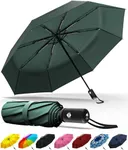 Rain-Mate Compact Travel Stick Umbrella - Pocket Portable Folding Windproof Mini Umbrella - Auto Open and Close Button and 8 Rib Reinforced Canopy