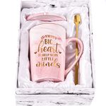 Livinges It Takes a Big Heart to Shape Little Minds Teacher Appreciation Gifts For Women - Teacher Assistant Gifts Best Teacher Ever Mug - Preschool Teacher Christmas Gifts Babysitter Pink Mug 12oz