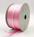 BOBBINY Light pink Satin Striped Ribbon 0.25 Inch 10 Meter for Bridal Gift wrap, Wrapping Bows, Gift Bows, Christmas Bows, Party Decoration