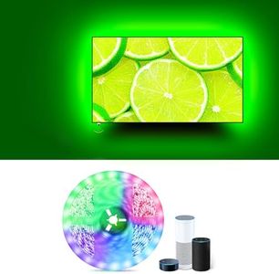 Upgraded TV LED Backlight for 85 Inch TV,19.6Ft USB Smart WiFi LED Strip Light Compatible with Alexa,RGBW 6500K Monitor Bias Light, Music Sync TV Backlight for 85-95 Inch TV, Room Decor TV Light